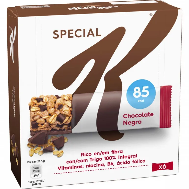 Barras de Cereais de Chocolate Negro Special K