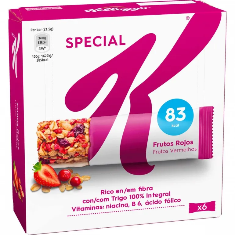 Barras de Cereais de Frutos Vermelhos Special K