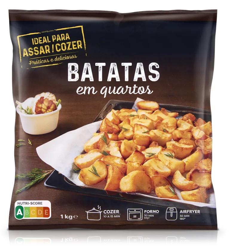 Batata para Assar Quartos Congeladas