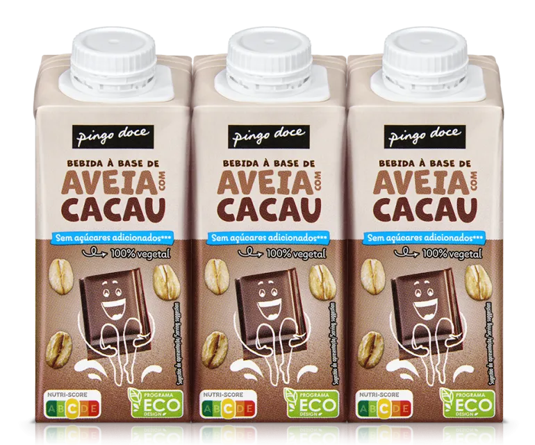 Bebida Vegetal de Aveia e Chocolate sem Açúcar Pack 3