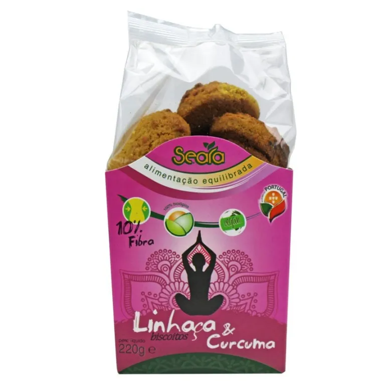 Biscoitos com Linhaça e Curcuma Biológicos