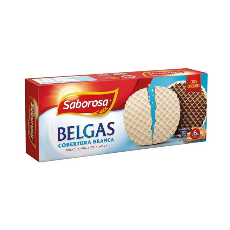 Bolachas Belgas Cobertas com Chocolate Branco