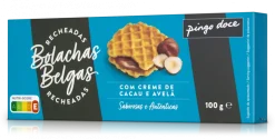 Bolachas Belgas com Recheio de Cacau e Avelãs
