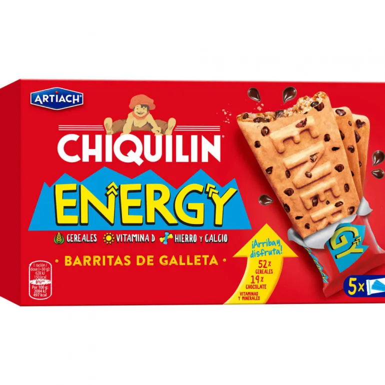 Bolachas com Pepitas de Chocolate Energy Chiquilin Pack 5