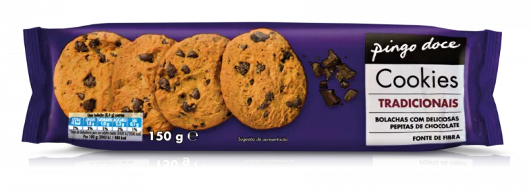 Bolachas Cookies Tradicionais com Pepitas de Chocolate