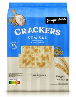 Bolachas Crackers sem Sal na Superfície