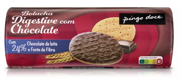 Bolachas Digestivas Cobertas de Chocolate de Leite