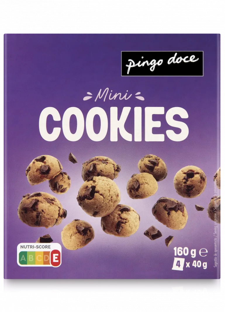 Bolachas Mini Cookies com Chocolate