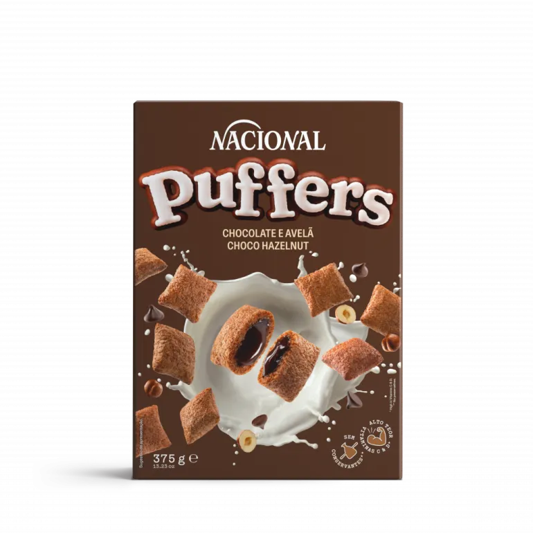 Bolachas Puffers com Recheio de Chocolate e Leite Pack 4