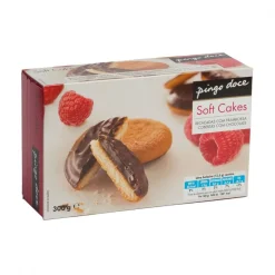 Bolachas Soft Cake com Chocolate e Recheio de Framboesa