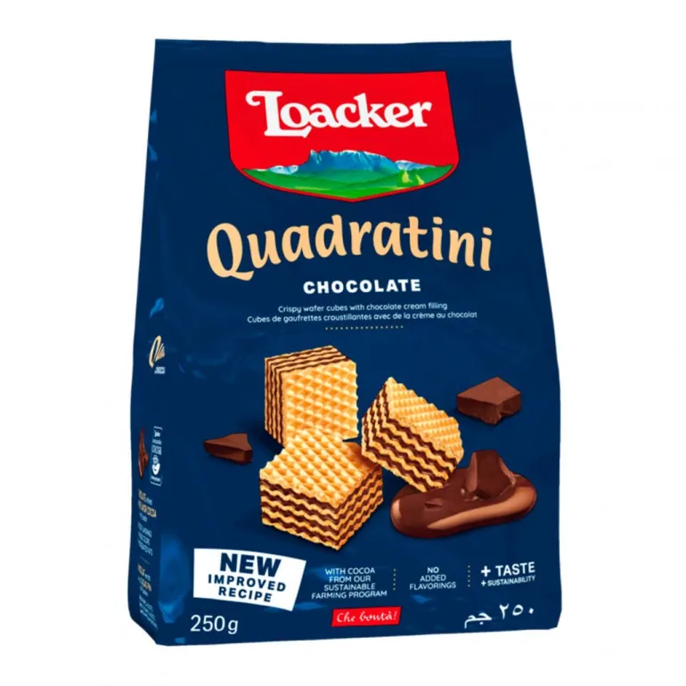 Bolachas Wafer Quadratini Cacau