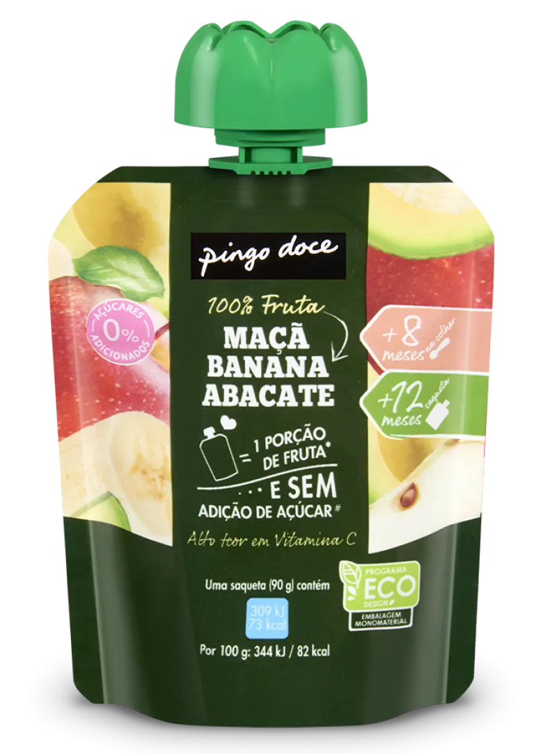Bolsa de Fruta Maçã, Banana e Abacate