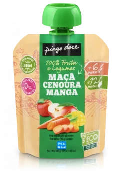 Bolsa de Fruta Maçã, Cenoura e Manga