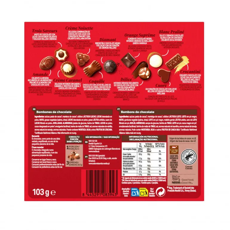 Bombons de Chocolate Caja Roja