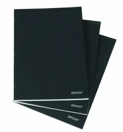 Caderno Agrafado A4 com Capa Preta 80 Folhas Quadriculadas