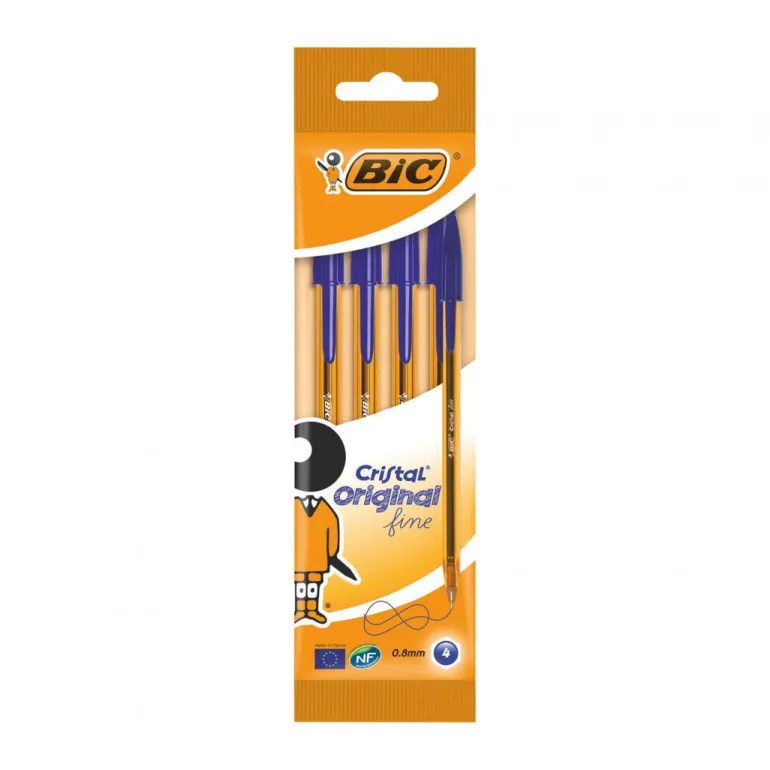 Caneta BIC Cristal Fine Azul 4un