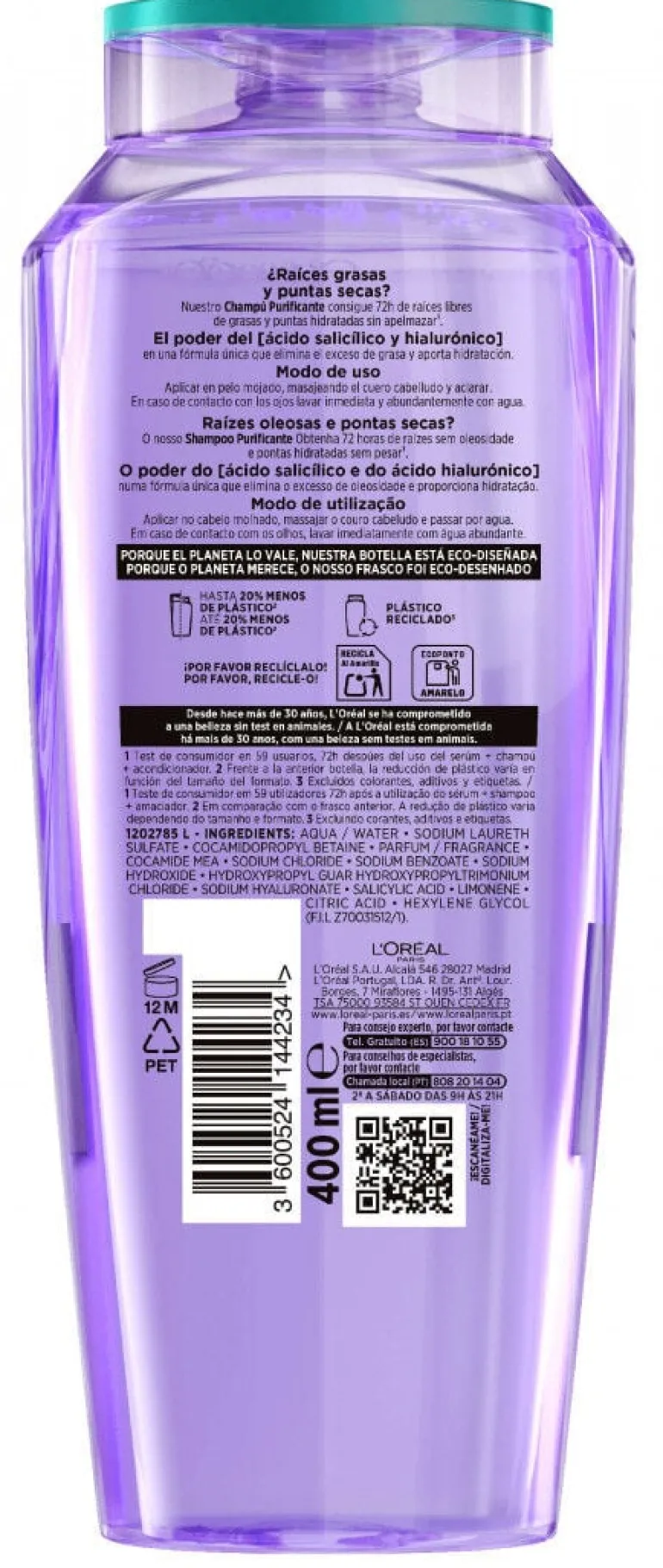 Champô Elvive Hidra Hialurónico Pure