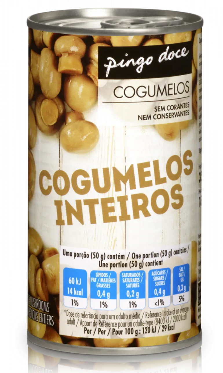 Cogumelos Inteiros em Lata