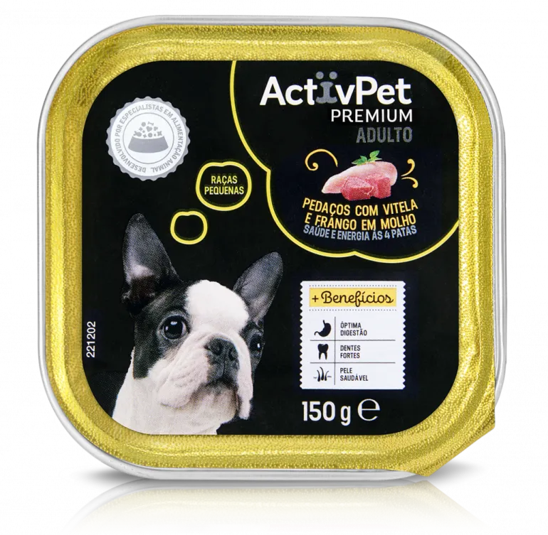 Comida Húmida Cão Raças Pequenas com Vitela e Frango em Molho