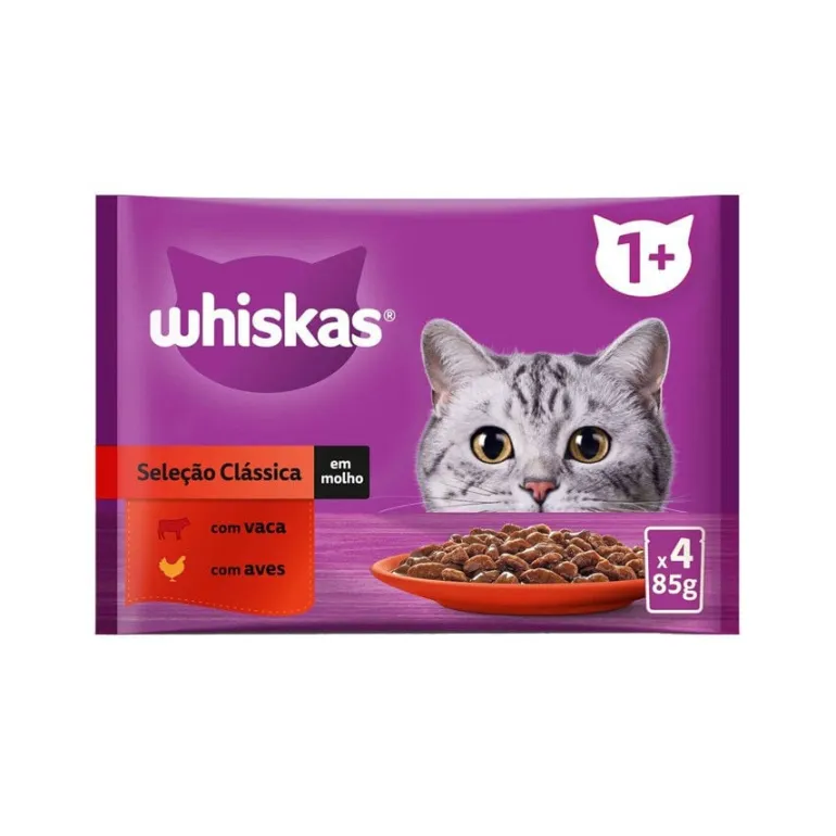 Comida Húmida para Gato Adulto Vaca e Frango em Molho