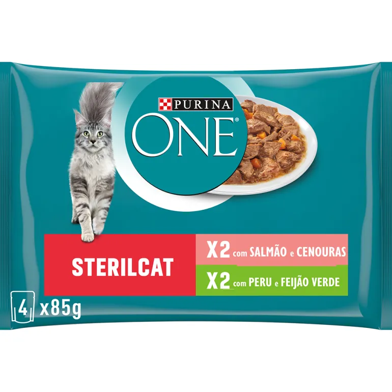 Comida Húmida para Gato Esterilizado Mix Salmão e Peru