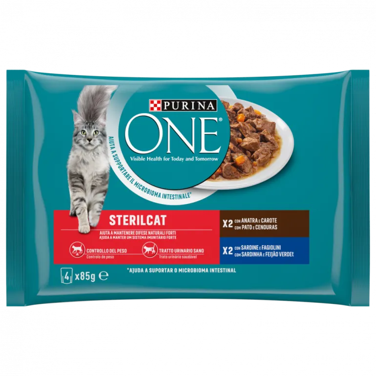 Comida Húmida para Gato Esterilizado Mix Pato e Sardinha