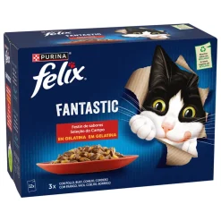 Comida Húmida para Gato Fantastic Seleção do Campo em Gelatina
