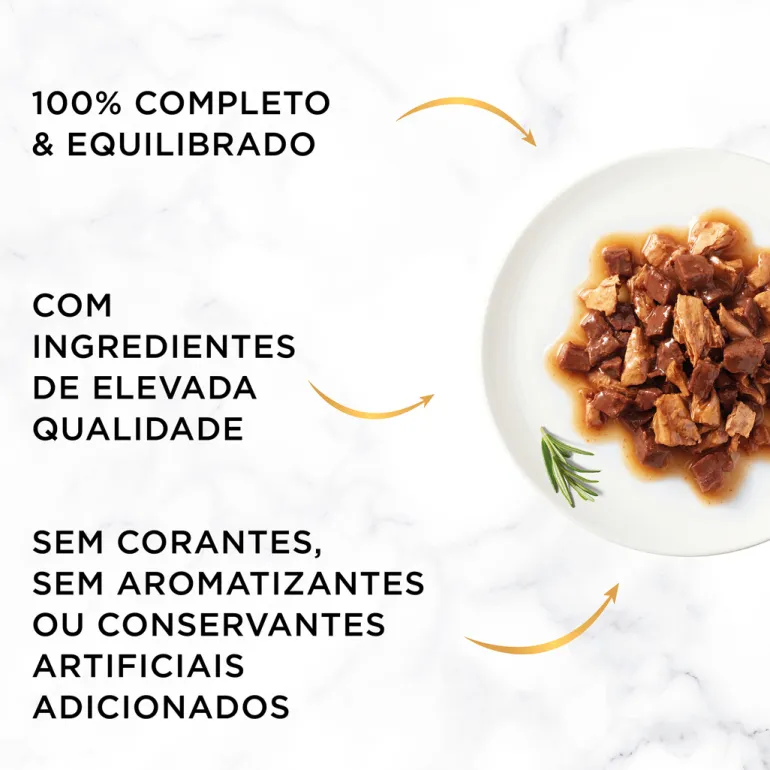 Comida Húmida para Gato Gold Duplo Prazer com Vaca e Frango