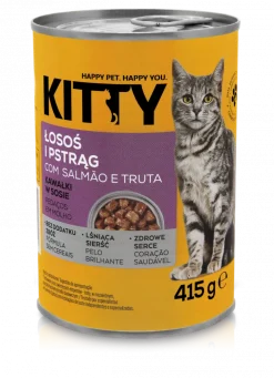 Comida Húmida para Gato Pedaços Salmão e Truta em Molho