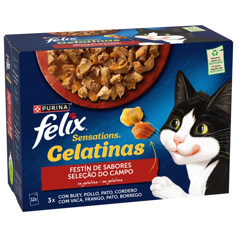 Comida Húmida para Gato Sensations Seleção do Campo em Gelatina