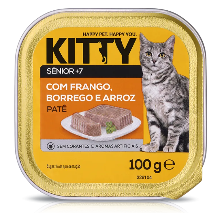 Comida Húmida para Gato Sénior Patê com Frango e Borrego