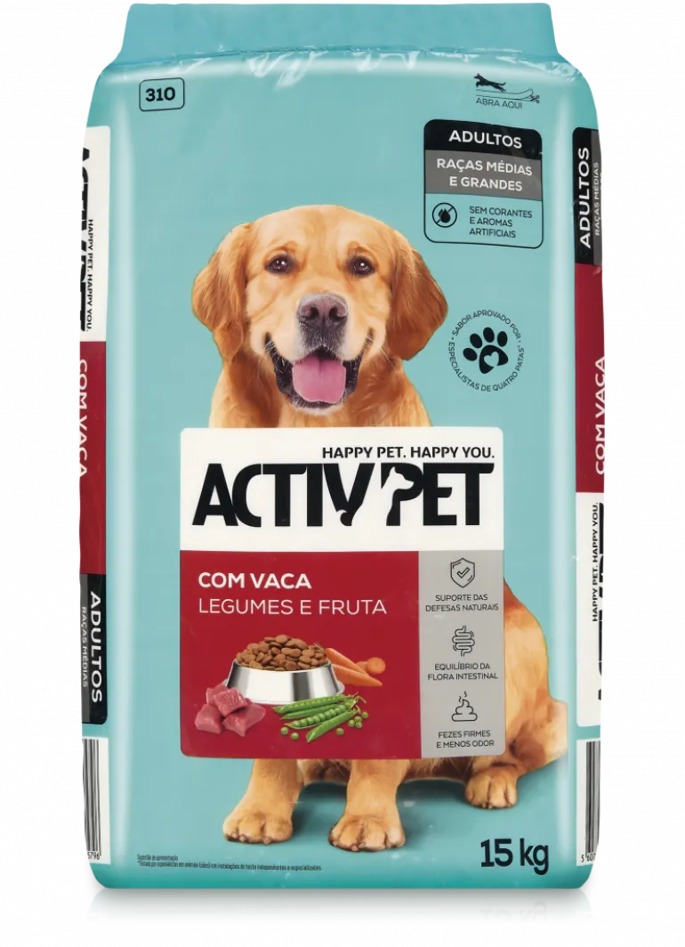 Comida Seca para Cão Adulto com Vaca, Fruta e Legumes
