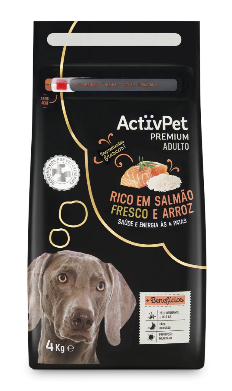 Comida Seca para Cão Adulto Premium Salmão e Arroz