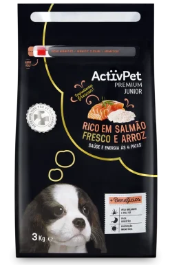 Comida Seca para Cão Júnior Premium com Salmão e Arroz