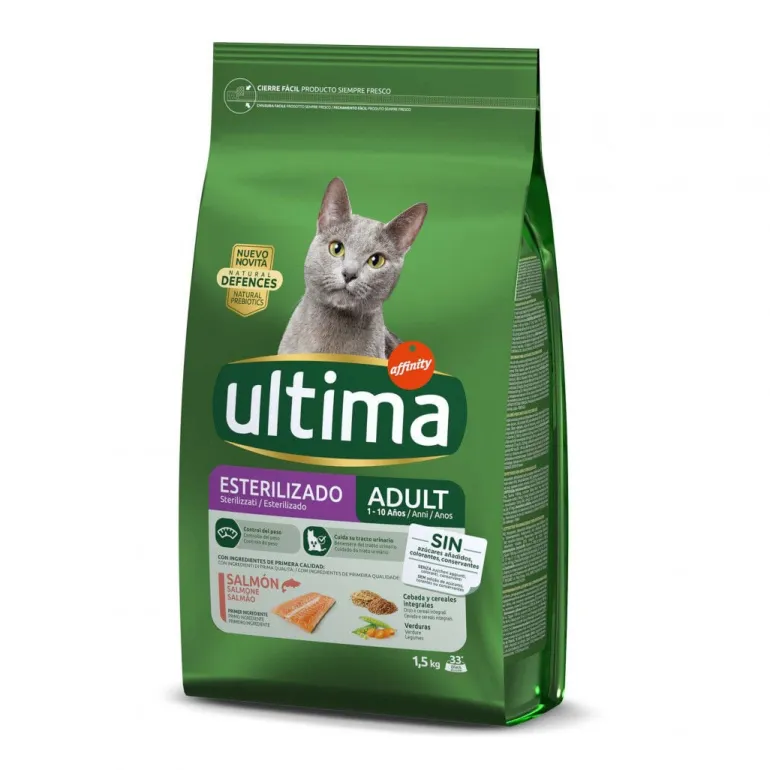 Comida Seca para Gato Adulto Esterilizado com Salmão