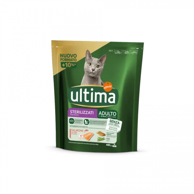 Comida Seca para Gato Adulto Esterilizado com Salmão