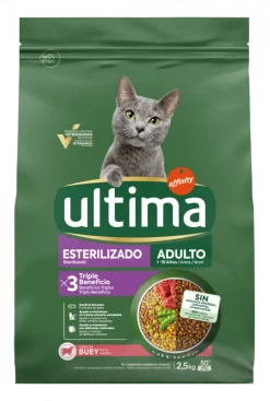 Comida Seca para Gato Adulto Esterilizado com Vaca