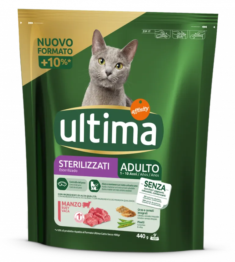 Comida Seca para Gato Adulto Esterilizado com Vaca