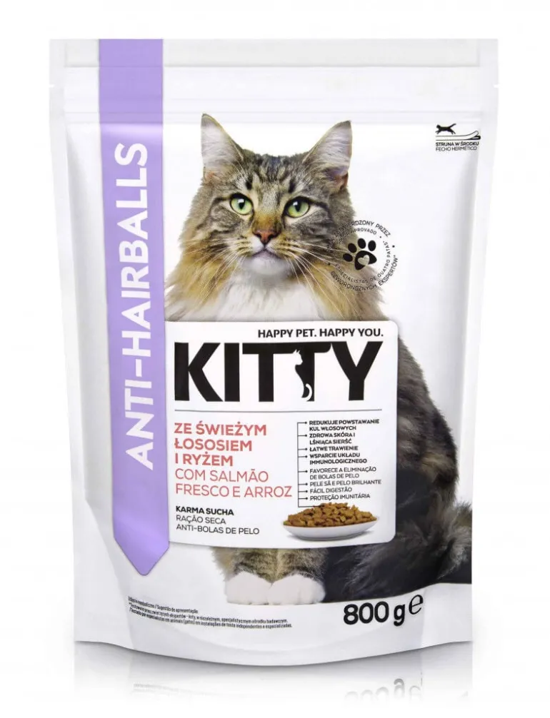 Comida Seca para Gato Anti-Bolas de Pêlo com Salmão