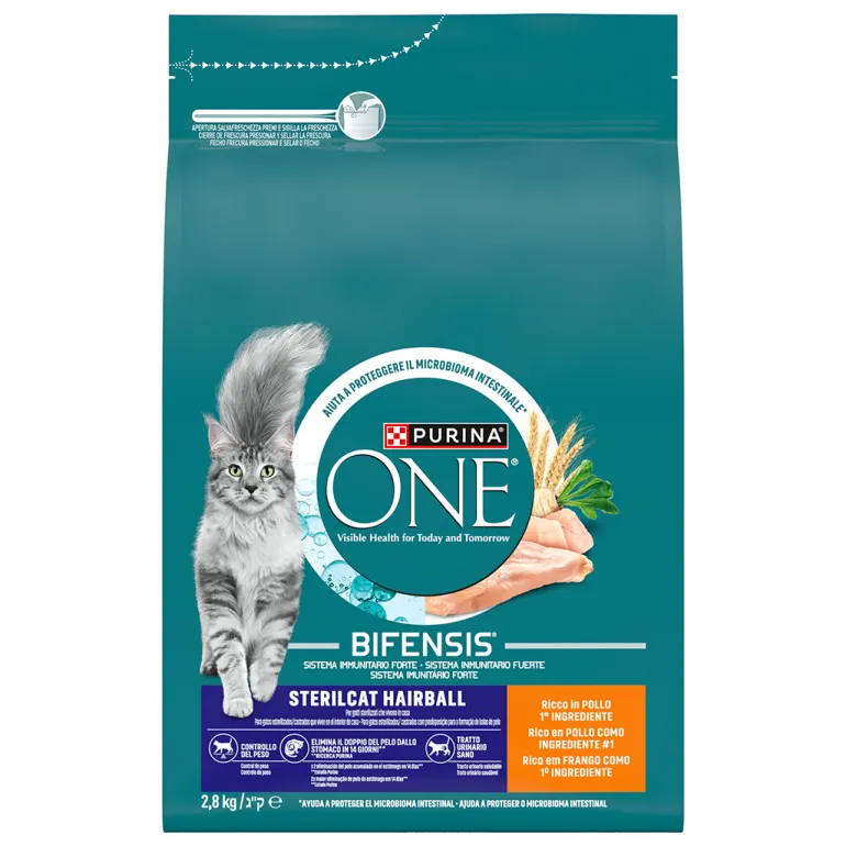 Comida Seca para Gato Esterilizado Bolas de Pêlo com Frango