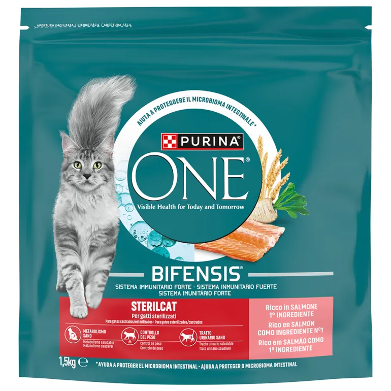 Comida Seca para Gato Esterilizado com Salmão