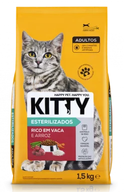 Comida Seca para Gato Esterilizado com Vaca e Arroz