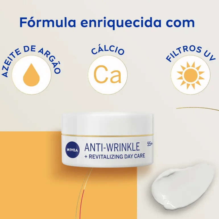 Creme de Rosto de Dia Antirrugas Revitalizante 55+