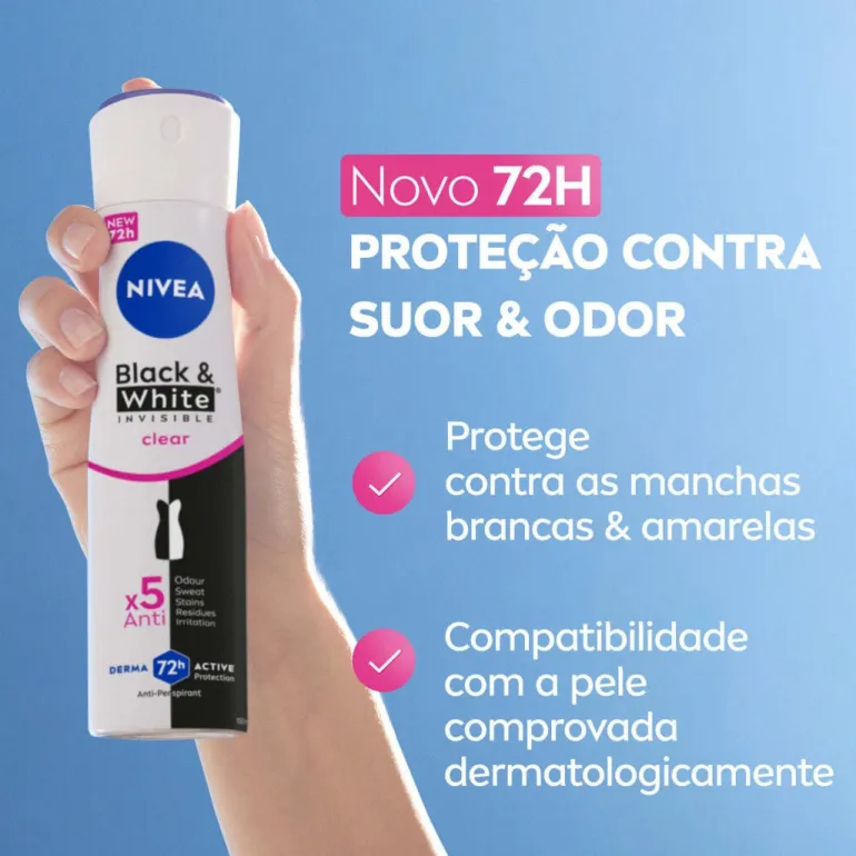 Desodorizante em Spray Black & White Invisible Original