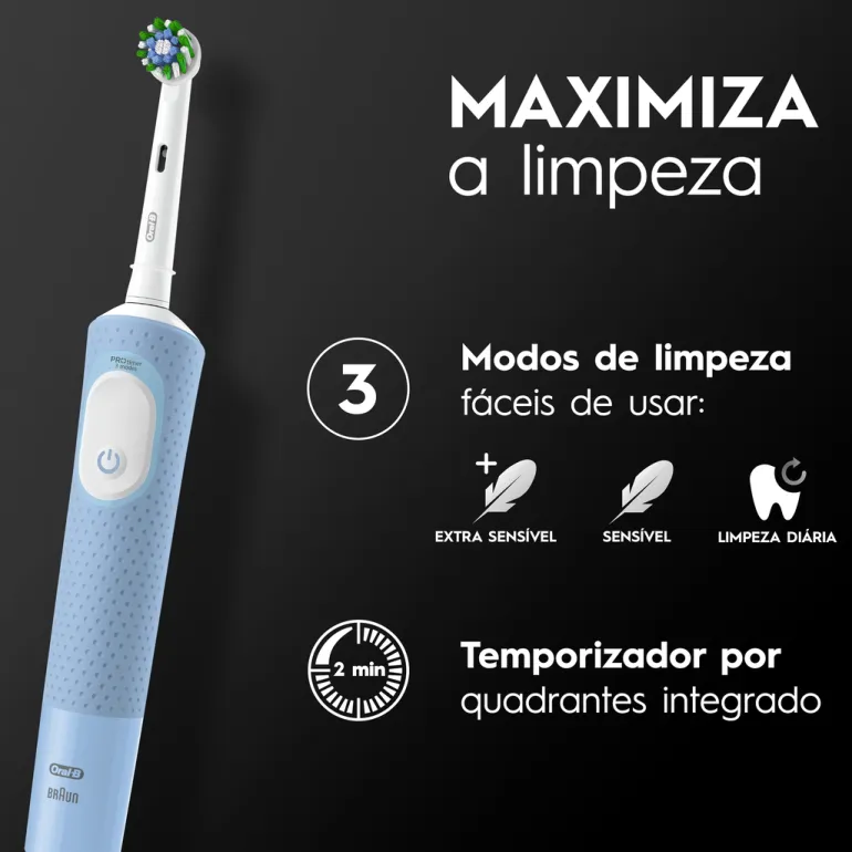Escova de Dentes Elétrica Vitality Pro Azul
