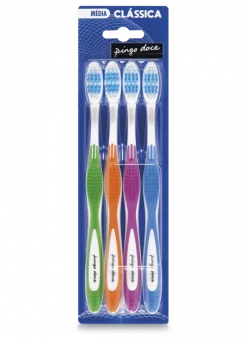 Escovas de Dentes Clássicas Médias Pack 4