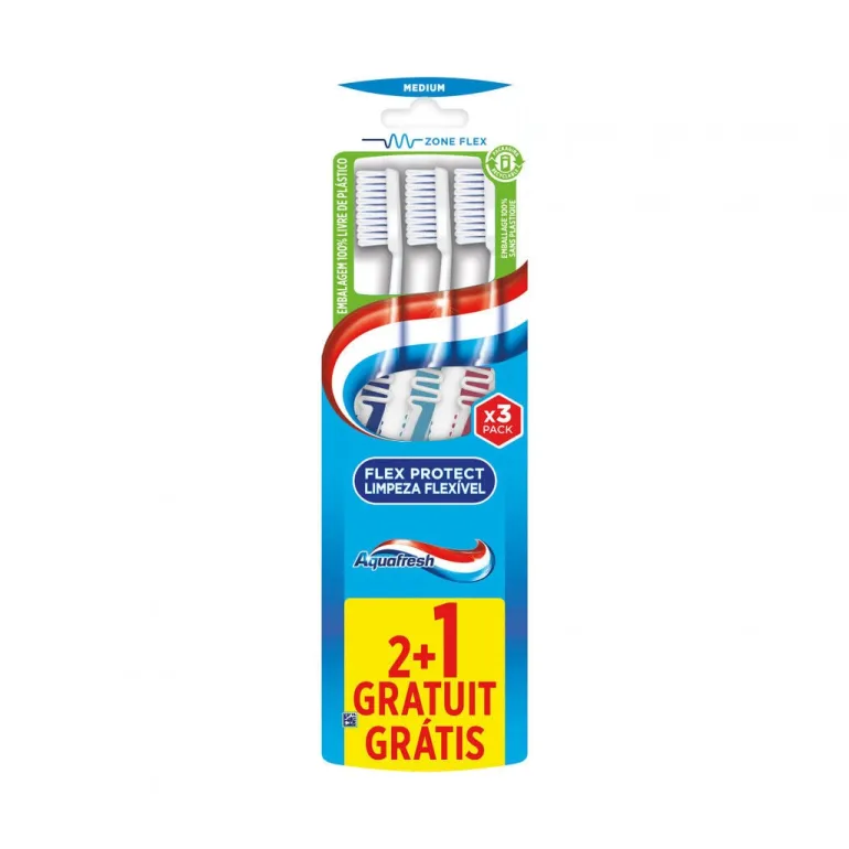 Escovas de Dentes Limpeza Flexível Médias 2+1 Grátis