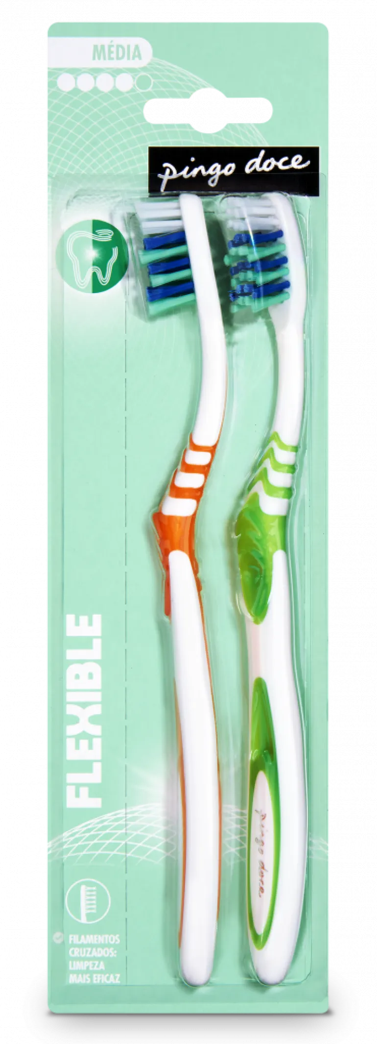 Escovas de Dentes Médias Flexible Pack 2