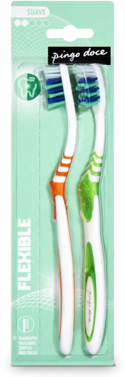 Escovas de Dentes Suaves Flexible Pack 2