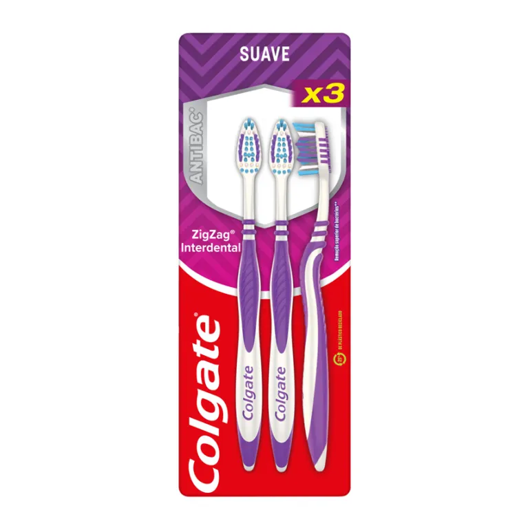 Escovas de Dentes Suaves Zig Zag 2+1 Grátis